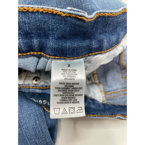 Aero Jeans Jegging Pants Medium Blue Wash Skinny Stretch Raw Hem Cropped 2 - Picture 7 of 11